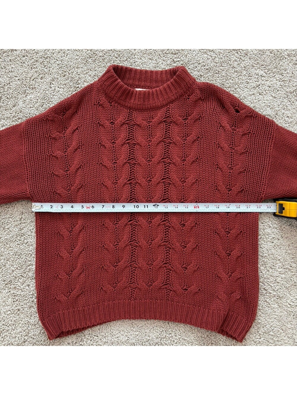 Callahan Knitwear Burgundy Thick Knit Sweater Womens Size L Cozy Autumn Core - Picture 5 of 6